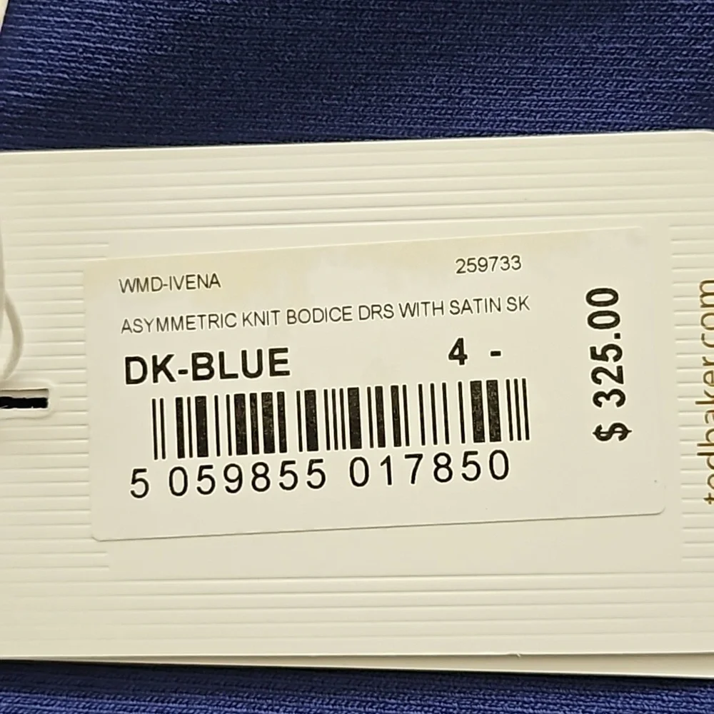 Ted Baker Royal Blue One Shoulder Cocktail Dress - Picture 10 of 10
